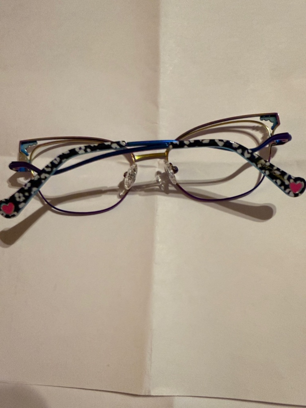 Betsey Johnson Turquoise & Purple Metal Frame No Lenses - Picture 3 of 7